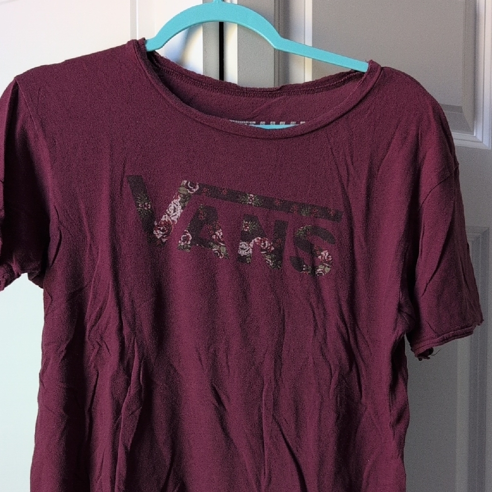 Vans Red Short Sleeve Tee Casual Crew Neck